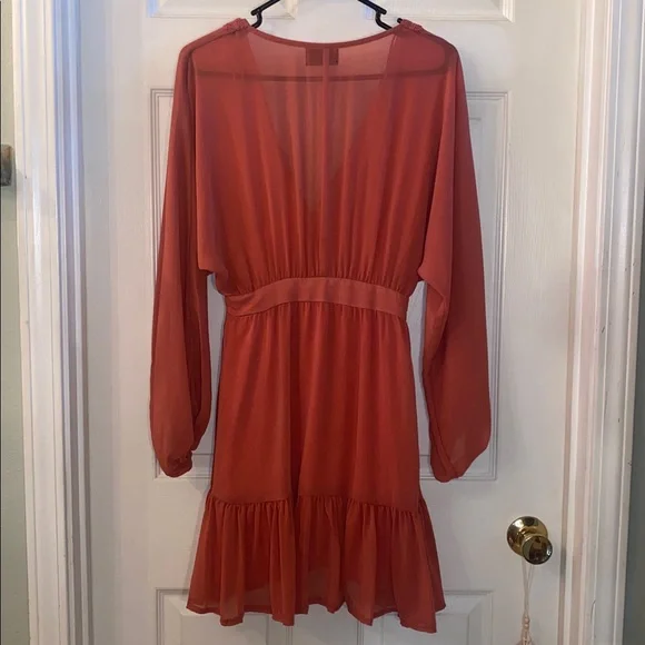 Vici Terracotta Button-Down Darling Cute Dress - Picture 11 of 13